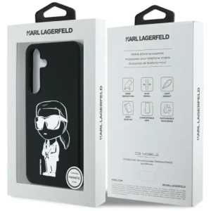 Karl Lagerfeld Szilikon Graffiti Ikonikus Nyomtatott Logó MagSafe Samsung Galaxy S25 fekete