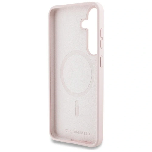 Etui Karl Lagerfeld Silicone Graffiti Ikonik Printed Logo MagSafe do Samsung Galaxy S25 różowy