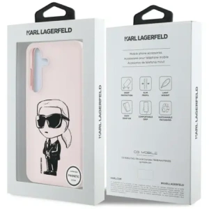 Karl Lagerfeld Szilikon Graffiti Ikonik Nyomtatott Logó MagSafe Samsung Galaxy S25 rózsaszín
