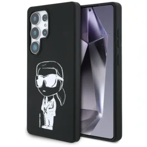 Etui Karl Lagerfeld Silicone Graffiti Ikonik Printed Logo MagSafe do Samsung Galaxy S25 Ultra czarny