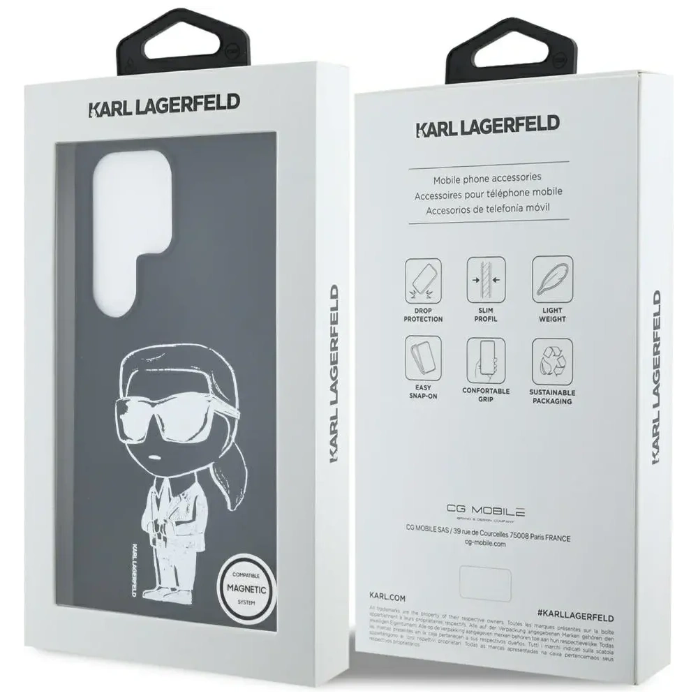 Hurtownia GSM - Etui Karl Lagerfeld Silicone Graffiti Ikonik Printed Logo MagSafe do Samsung Galaxy S25 Ultra czarny - KLD21923 - {ean13} - Hurt