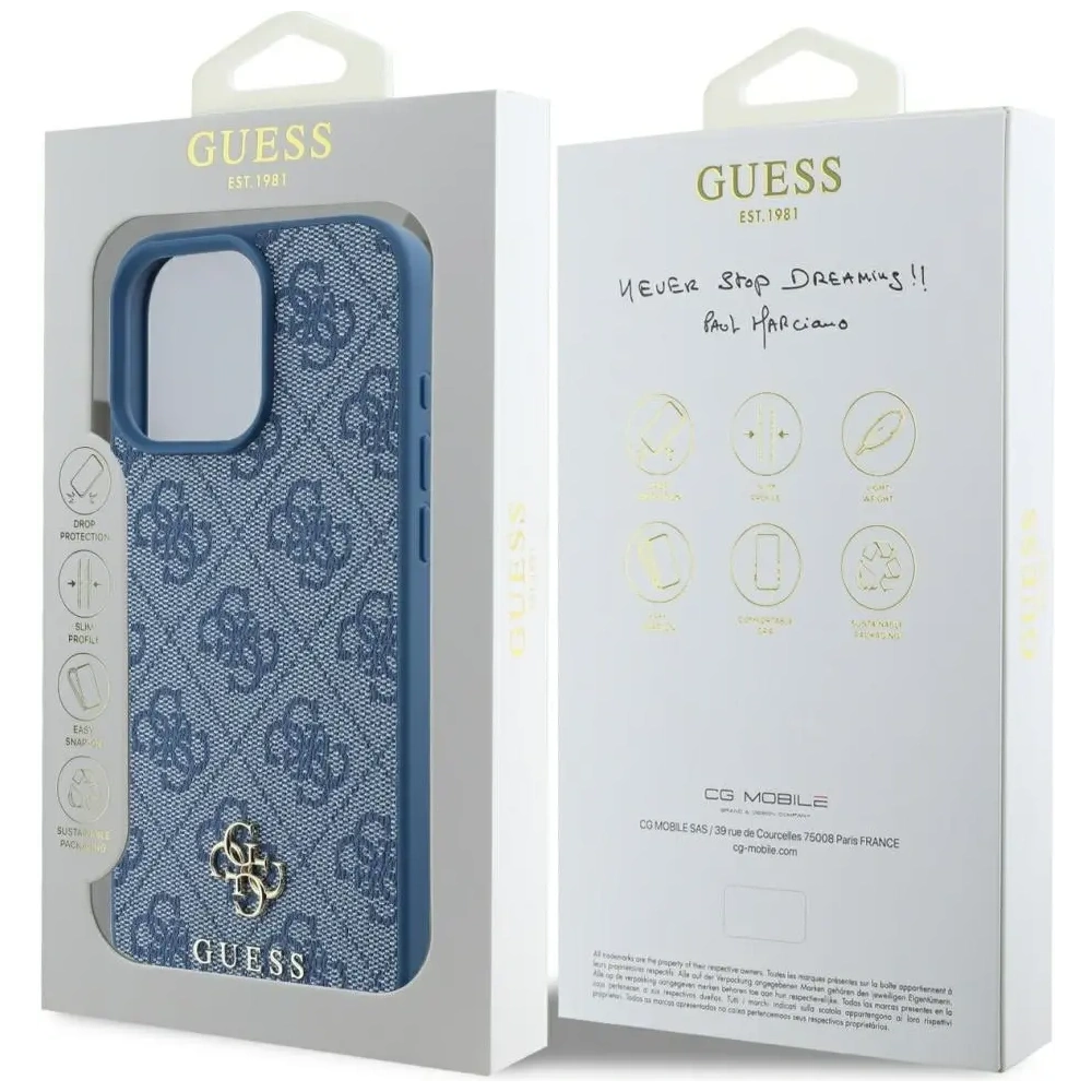 Hurtownia GSM - Etui Guess HC PU 4G Small 4G and Classic do Apple iPhone 16 Pro MagSafe niebieski - GUE4328 - {ean13} - Hurt