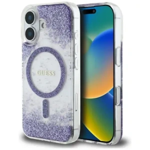 Hurtownia GSM - Guess HC Gyanta Alap Csillám Apple iPhone 16 MagSafe lila - GUE4331 - {ean13} - Hurt