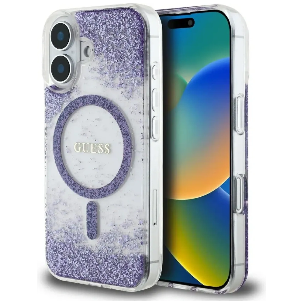 Hurtownia GSM - Etui Guess HC Resin Bottom Glitter do Apple iPhone 16 MagSafe fioletowy - GUE4331 - {ean13} - Hurt