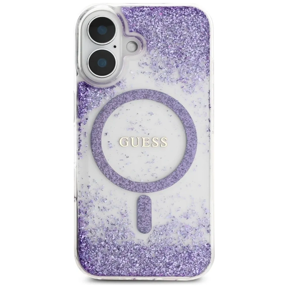 Hurtownia GSM - Guess HC Harz Boden Glitzer Apple iPhone 16 MagSafe lila - GUE4331 - {ean13} - Hurt