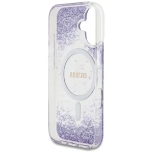 Wholesale Guess HC Resin Bottom Glitter Apple iPhone 16 MagSafe purple - GUE4331 - {ean13} - Hurt