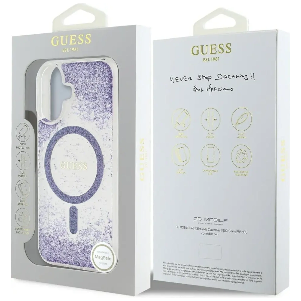 Hurtownia GSM - Etui Guess HC Resin Bottom Glitter do Apple iPhone 16 MagSafe fioletowy - GUE4331 - {ean13} - Hurt