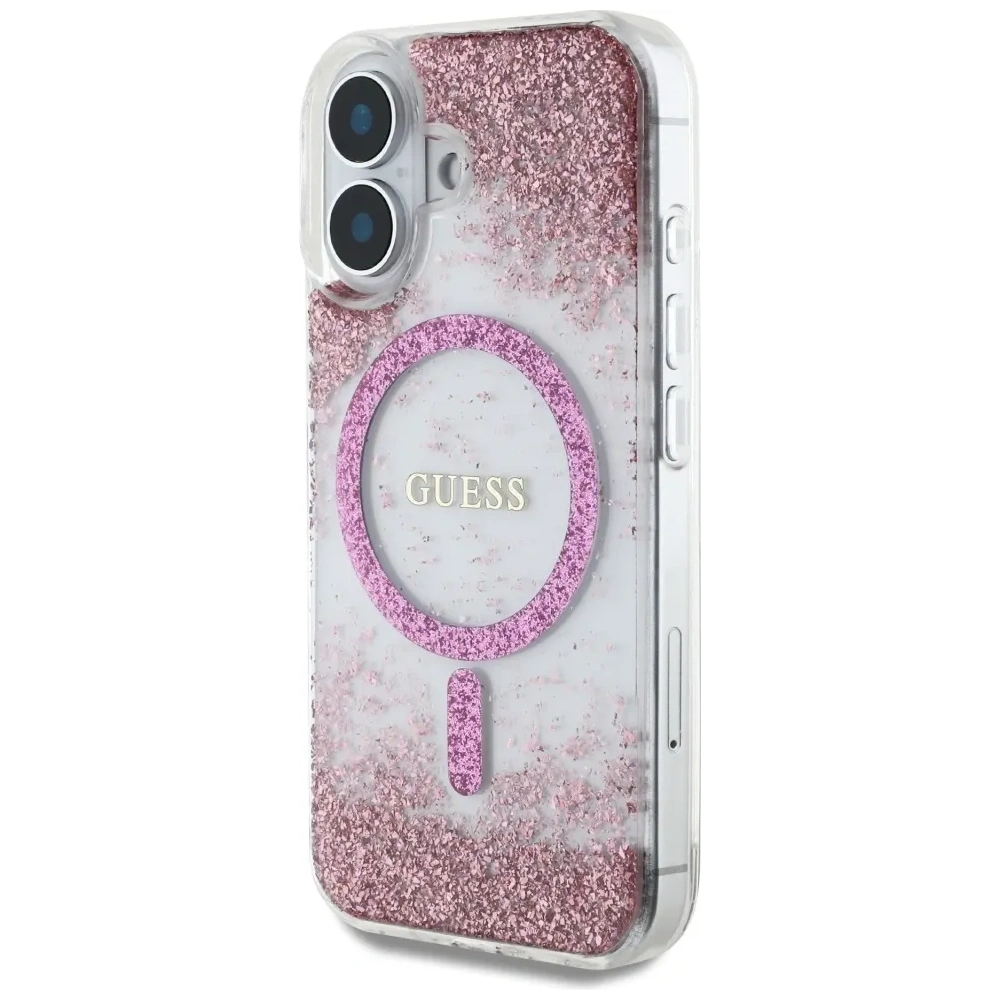 Hurtownia GSM - Etui Guess HC Resin Bottom Glitter do Apple iPhone 16 MagSafe růžový - GUE4332 - {ean13} - Hurt