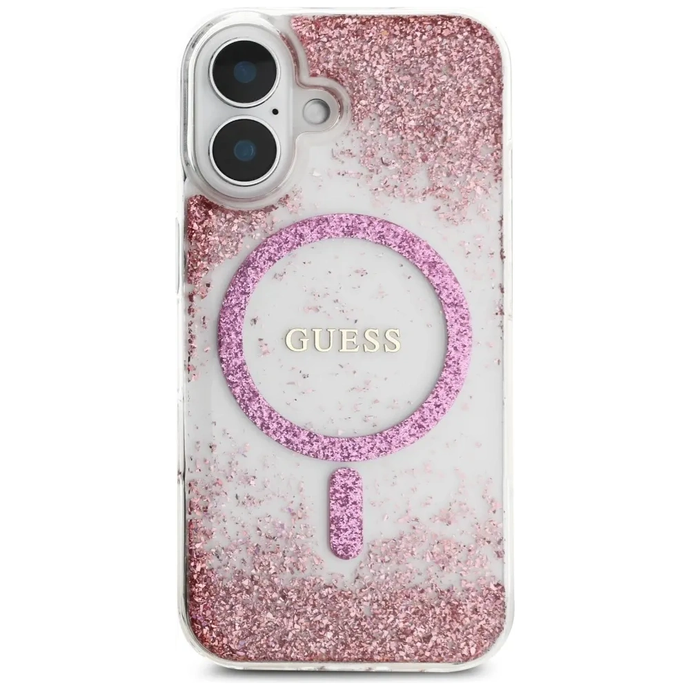 Hurtownia GSM - Etui Guess HC Resin Bottom Glitter do Apple iPhone 16 MagSafe růžový - GUE4332 - {ean13} - Hurt