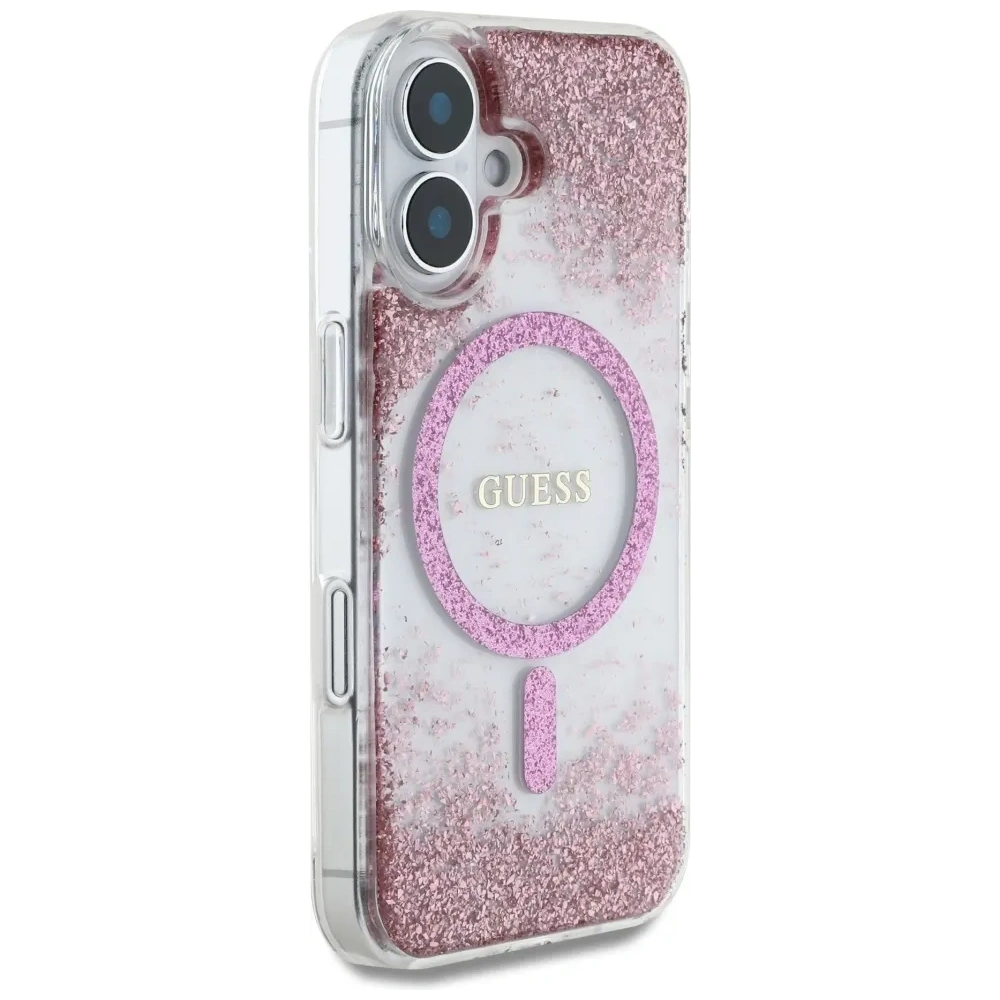 Hurtownia GSM - Etui Guess HC Resin Bottom Glitter do Apple iPhone 16 MagSafe růžový - GUE4332 - {ean13} - Hurt