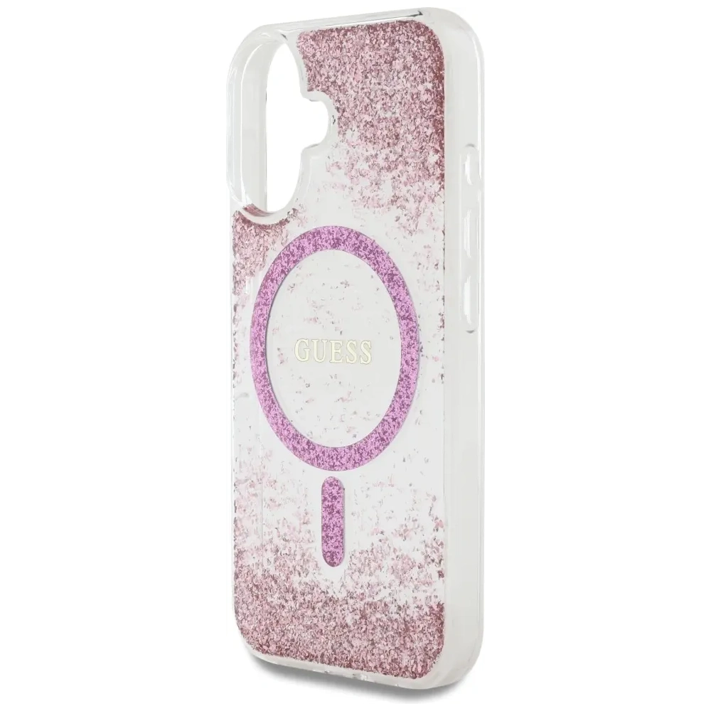 Hurtownia GSM - Etui Guess HC Resin Bottom Glitter do Apple iPhone 16 MagSafe růžový - GUE4332 - {ean13} - Hurt