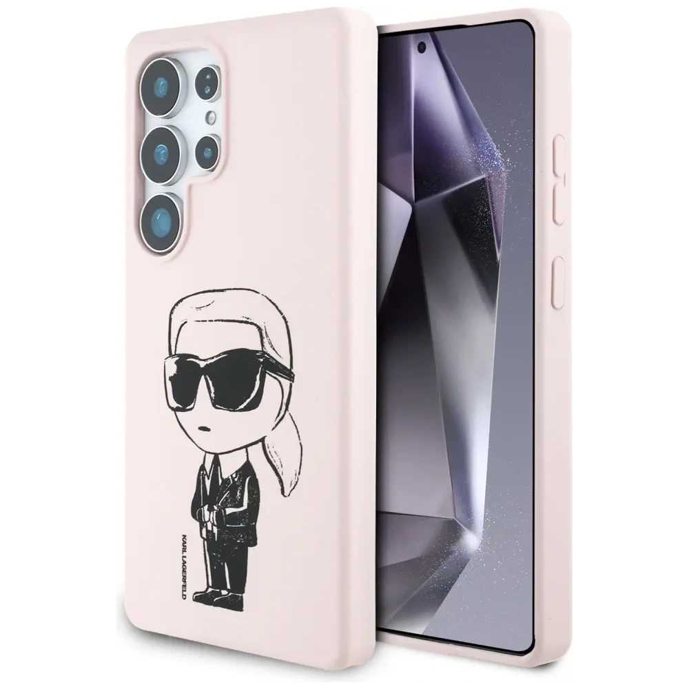 Hurtownia GSM - Etui Karl Lagerfeld Silicone Graffiti Ikonik Printed Logo MagSafe do Samsung Galaxy S25 Ultra różowy - KLD21924 - {ean13} - Hurt