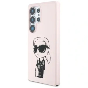 Etui Karl Lagerfeld Silicone Graffiti Ikonik Printed Logo MagSafe do Samsung Galaxy S25 Ultra różowy