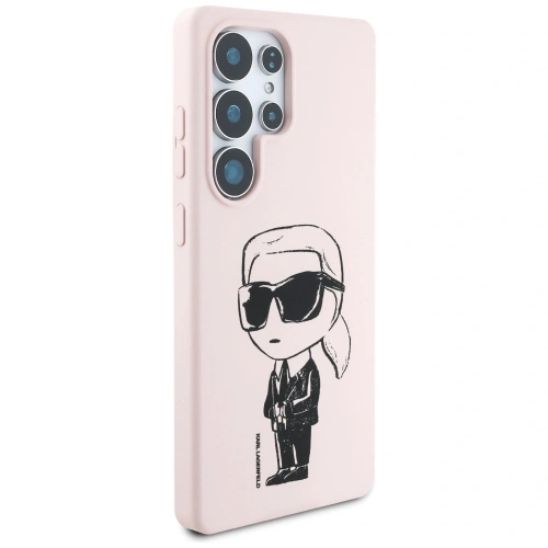 Etui Karl Lagerfeld Silicone Graffiti Ikonik Printed Logo MagSafe do Samsung Galaxy S25 Ultra różowy