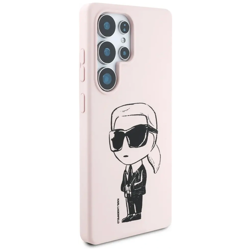 Hurtownia GSM - Etui Karl Lagerfeld Silicone Graffiti Ikonik Printed Logo MagSafe do Samsung Galaxy S25 Ultra różowy - KLD21924 - {ean13} - Hurt
