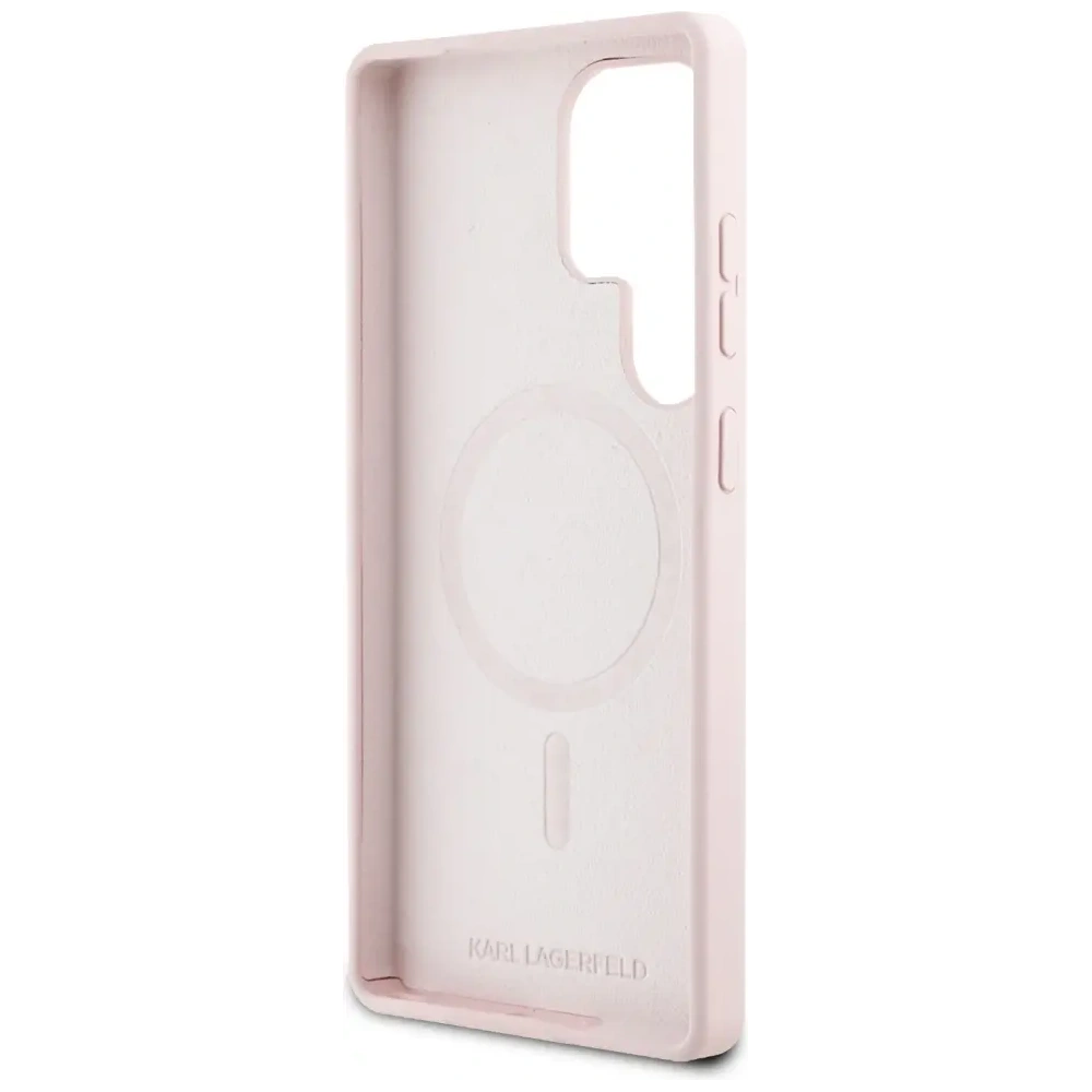Wholesale Karl Lagerfeld Silicone Graffiti Ikonik Printed Logo MagSafe Samsung Galaxy S25 Ultra pink - KLD21924 - {ean13} - Hurt