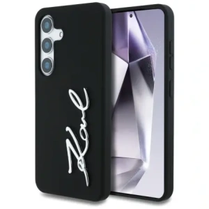 Wholesale Karl Lagerfeld Silicone Metal Signature Logo Samsung Galaxy S25 black - KLD21925 - {ean13} - Hurt