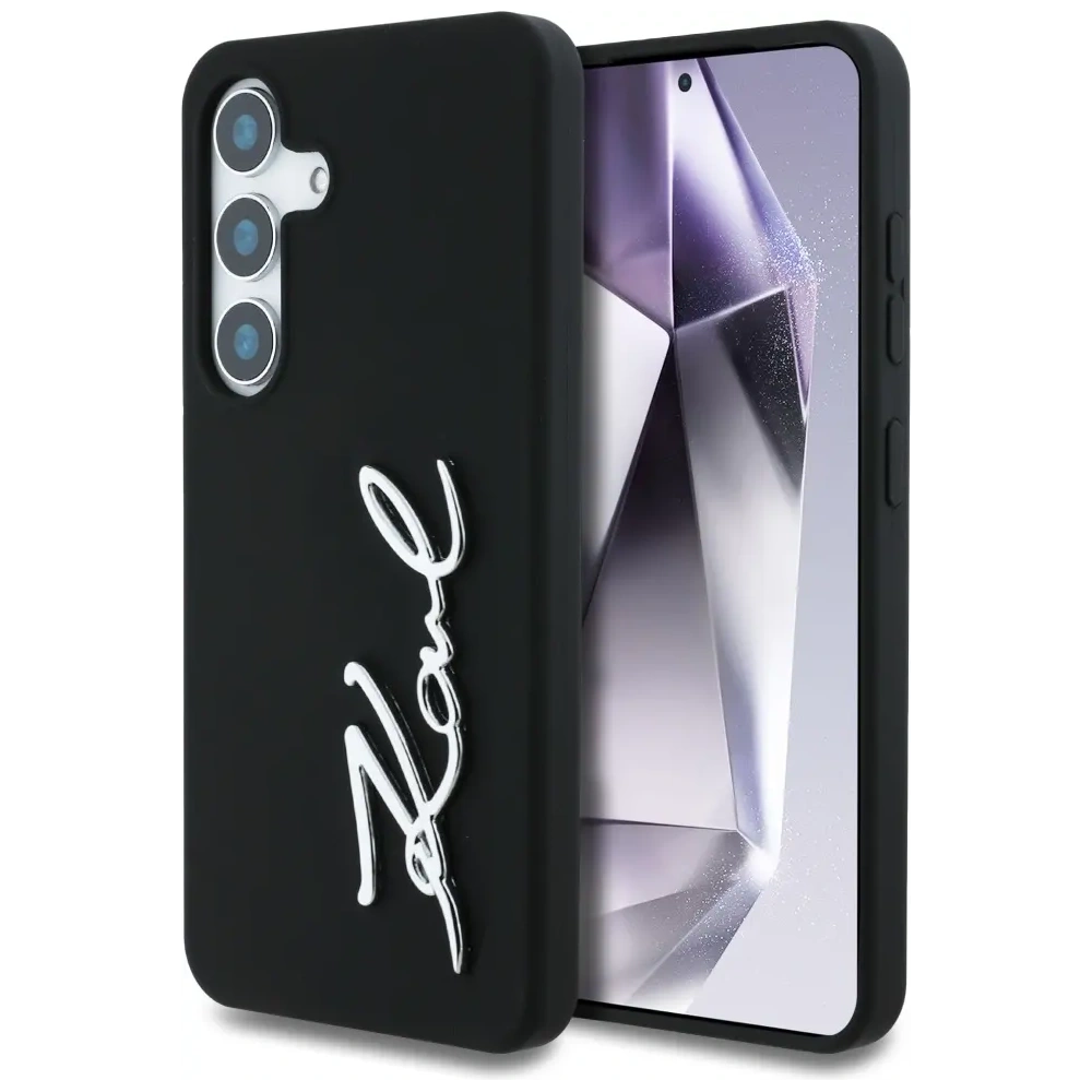Hurtownia GSM - Karl Lagerfeld Szilikon Fém Aláírás Logó Samsung Galaxy S25 fekete - KLD21925 - {ean13} - Hurt