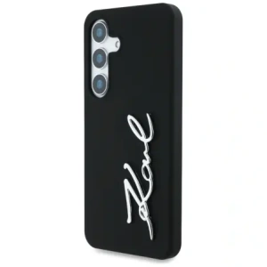 Etui Karl Lagerfeld Silicone Metal Signature Logo do Samsung Galaxy S25 černý