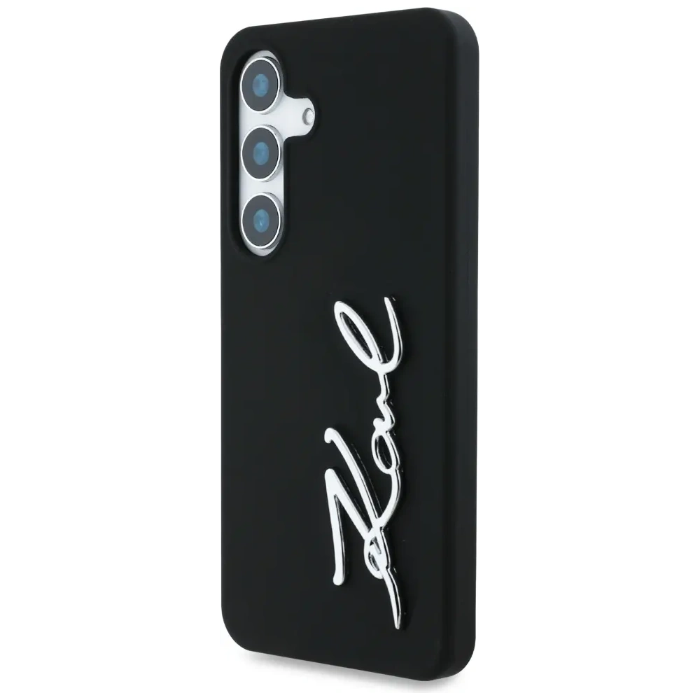 Hurtownia GSM - Karl Lagerfeld Szilikon Fém Aláírás Logó Samsung Galaxy S25 fekete - KLD21925 - {ean13} - Hurt
