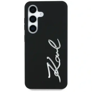 Wholesale Karl Lagerfeld Silicone Metal Signature Logo Samsung Galaxy S25 black - KLD21925 - {ean13} - Hurt