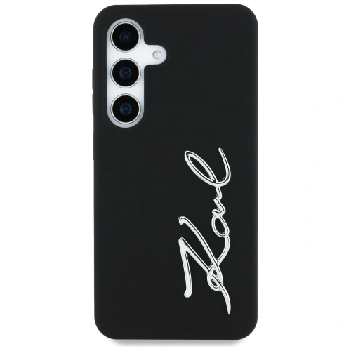 Etui Karl Lagerfeld Silicone Metal Signature Logo do Samsung Galaxy S25 czarny