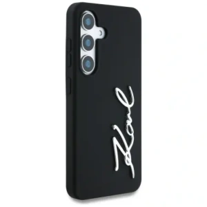 Wholesale Karl Lagerfeld Silicone Metal Signature Logo Samsung Galaxy S25 black - KLD21925 - {ean13} - Hurt