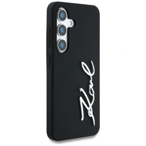 Etui Karl Lagerfeld Silicone Metal Signature Logo do Samsung Galaxy S25 czarny