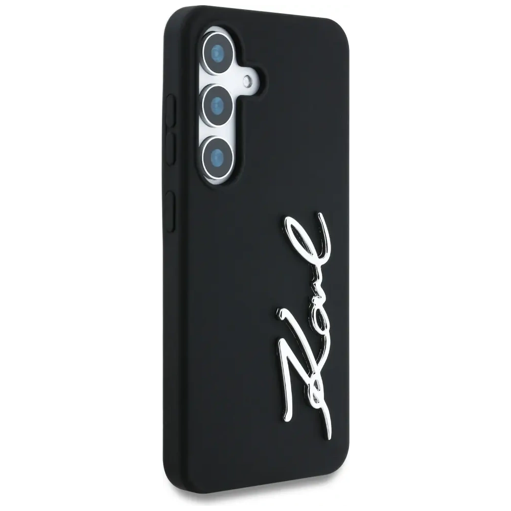 Hurtownia GSM - Karl Lagerfeld Szilikon Fém Aláírás Logó Samsung Galaxy S25 fekete - KLD21925 - {ean13} - Hurt