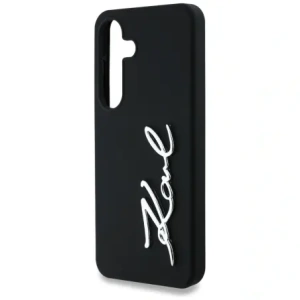 Wholesale Karl Lagerfeld Silicone Metal Signature Logo Samsung Galaxy S25 black - KLD21925 - {ean13} - Hurt