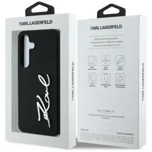 Hurtownia GSM - Karl Lagerfeld Szilikon Fém Aláírás Logó Samsung Galaxy S25 fekete - KLD21925 - {ean13} - Hurt