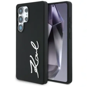 Wholesale Karl Lagerfeld Silicone Metal Signature Logo Samsung Galaxy S25 Ultra black - KLD21926 - {ean13} - Hurt