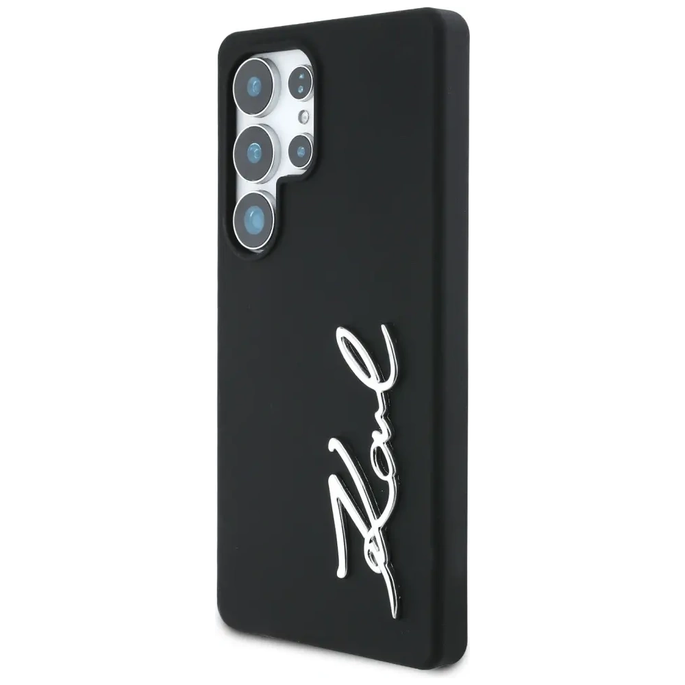 Hurtownia GSM - Karl Lagerfeld Szilikon Fém Aláírás Logó Samsung Galaxy S25 Ultra fekete - KLD21926 - {ean13} - Hurt
