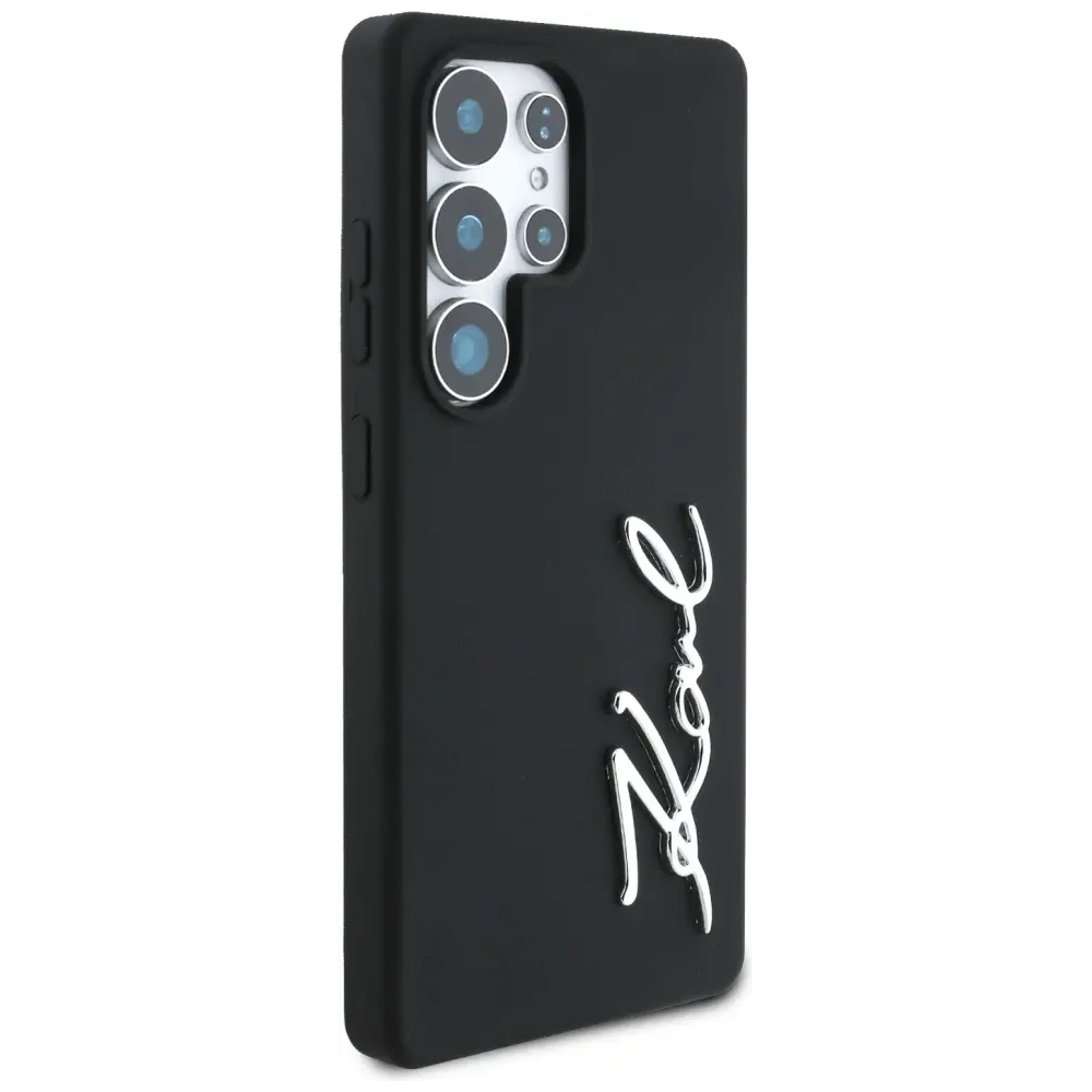 Hurtownia GSM - Karl Lagerfeld Szilikon Fém Aláírás Logó Samsung Galaxy S25 Ultra fekete - KLD21926 - {ean13} - Hurt