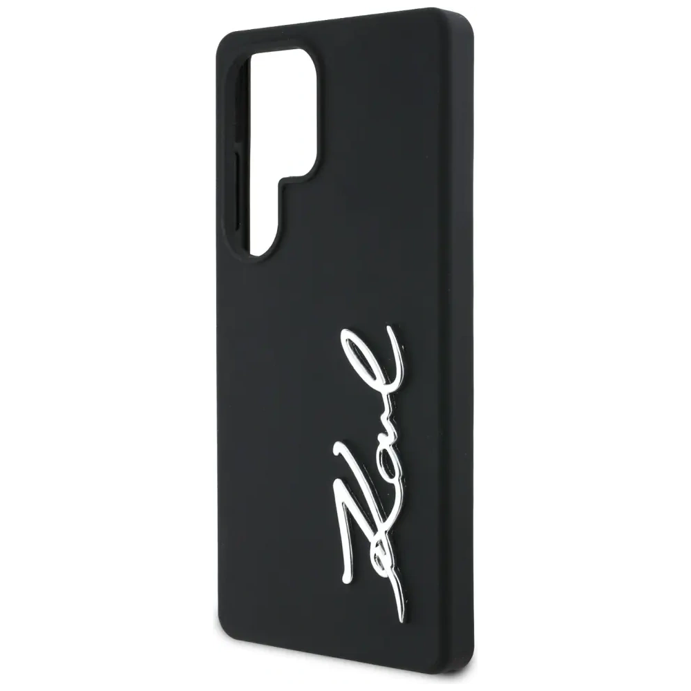 Wholesale Karl Lagerfeld Silicone Metal Signature Logo Samsung Galaxy S25 Ultra black - KLD21926 - {ean13} - Hurt