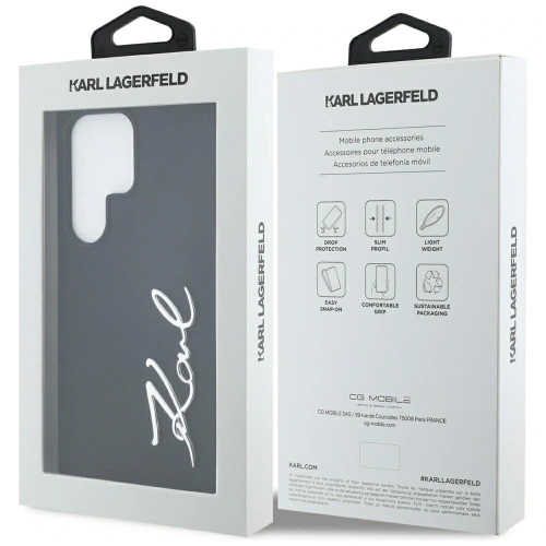 Etui Karl Lagerfeld Silicone Metal Signature Logo do Samsung Galaxy S25 Ultra czarny
