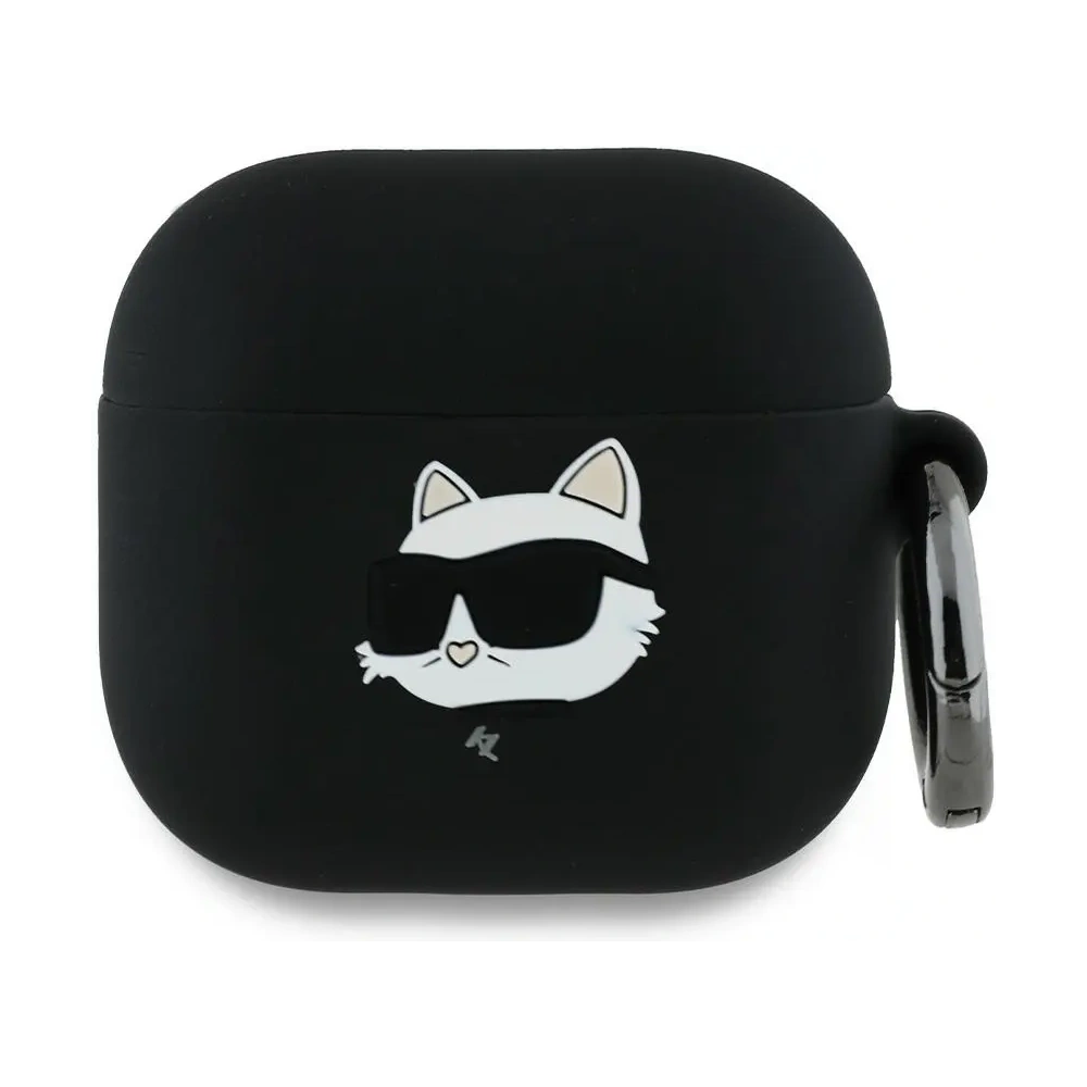 Hurtownia GSM - Etui Karl Lagerfeld KLA4RUNCHK Apple AirPods 4 cover Silicone Choupette Head 3D czarny/black - KLD21927 - {ean13} - Hurt