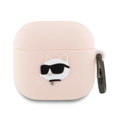 Etui Karl Lagerfeld KLA4RUNCHP Apple AirPods 4 cover Silicone Choupette Head 3D różowy/pink