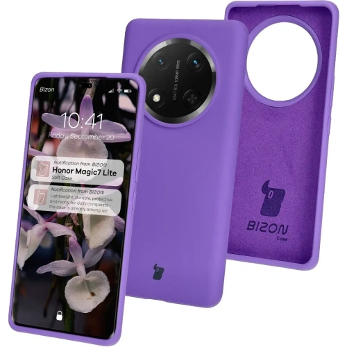 Silikonowe etui Bizon Soft Case do Honor Magic7 Lite fioletowe