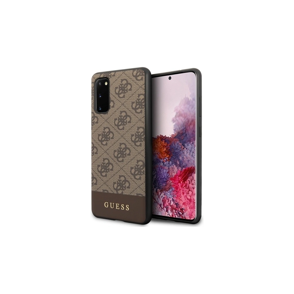Hurtownia GSM - Etui Guess GUHCS62G4GLBR Samsung Galaxy S20 G980 brązowy/brown hard case 4G Stripe Collection - GUE483BR - {ean13} - Hurt