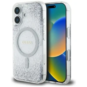 Hurtownia GSM - Guess HC Gyanta Alja Csillám Apple iPhone 16 MagSafe ezüst - GUE4333 - {ean13} - Hurt