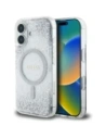 Guess HC Gyanta Alja Csillám Apple iPhone 16 MagSafe ezüst