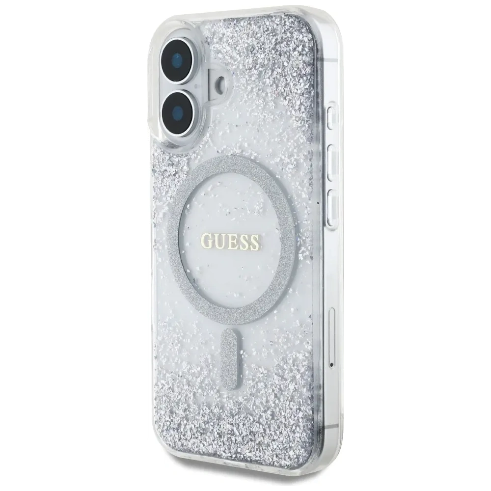 Hurtownia GSM - Guess HC Resin Bottom Glitter Apple iPhone 16 MagSafe argintiu - GUE4333 - {ean13} - Hurt