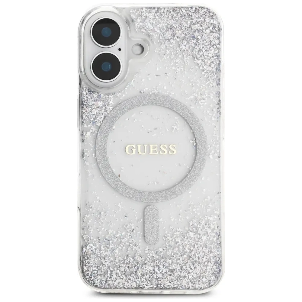 Hurtownia GSM - Guess HC Resin Bottom Glitter Apple iPhone 16 MagSafe argintiu - GUE4333 - {ean13} - Hurt