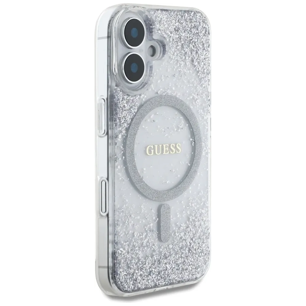 Hurtownia GSM - Guess HC Resin Bottom Glitter Apple iPhone 16 MagSafe argintiu - GUE4333 - {ean13} - Hurt