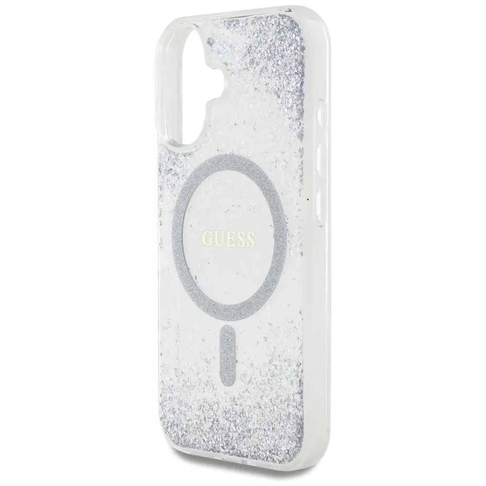 Hurtownia GSM - Guess HC Resin Bottom Glitter Apple iPhone 16 MagSafe argintiu - GUE4333 - {ean13} - Hurt