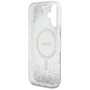 Wholesale Guess HC Resin Bottom Glitter Apple iPhone 16 MagSafe silver - GUE4333 - {ean13} - Hurt
