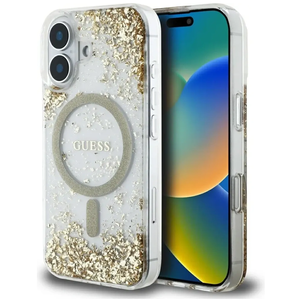 Hurtownia GSM - Guess HC gyanta alsó csillám Apple iPhone 16 MagSafe arany - GUE4334 - {ean13} - Hurt
