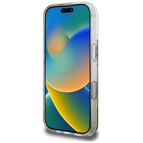 Etui Guess HC Resin Bottom Glitter do Apple iPhone 16 MagSafe złoty