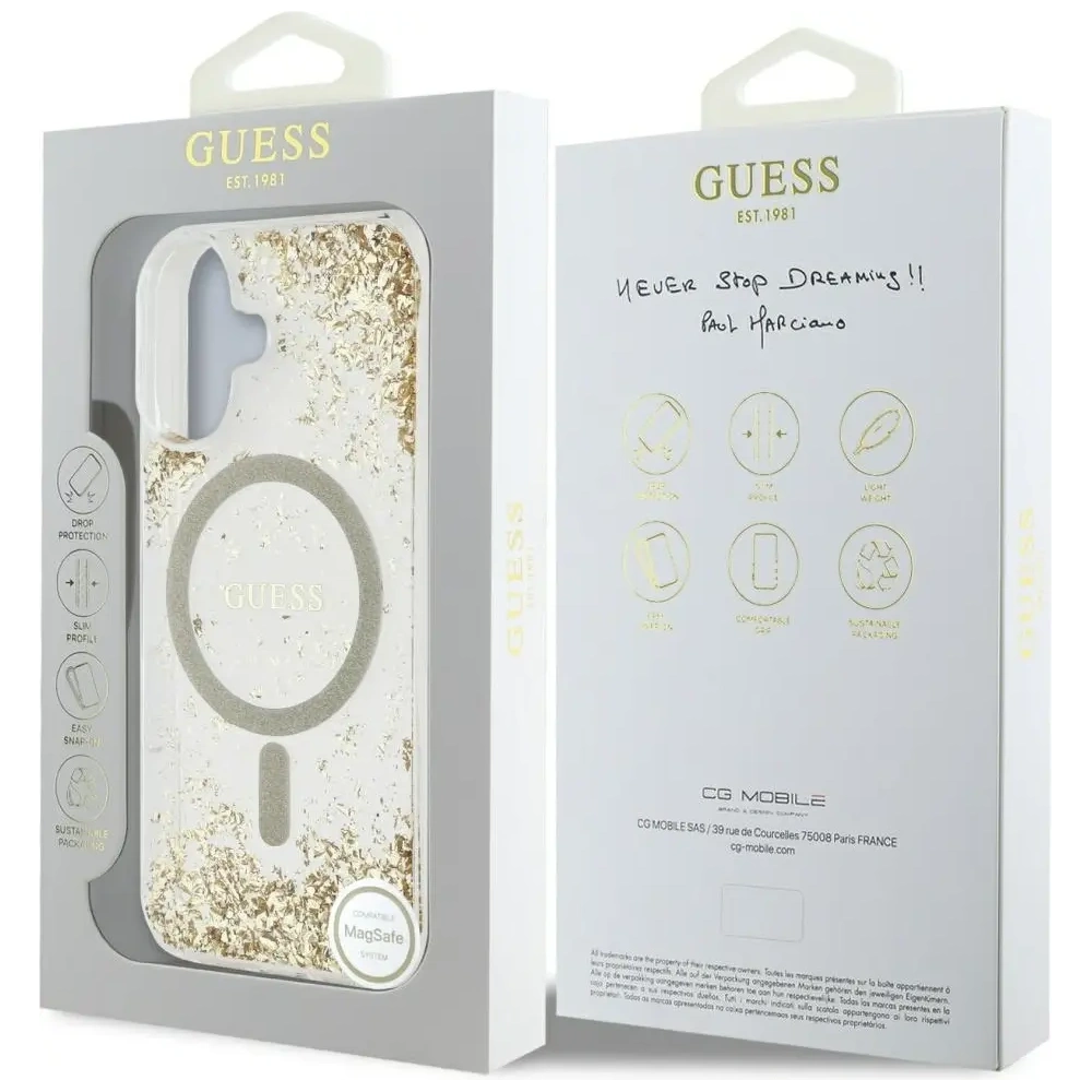 Hurtownia GSM - Guess HC gyanta alsó csillám Apple iPhone 16 MagSafe arany - GUE4334 - {ean13} - Hurt